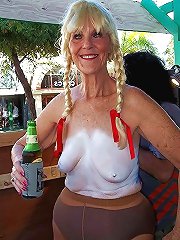 Sweet older dames playing with their hooters