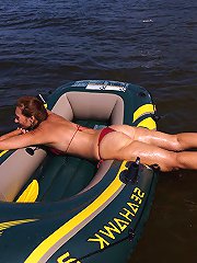 An older girl is having a good time while getting intimate at home